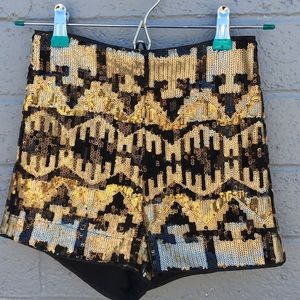H&M Sequin high waisted shorts